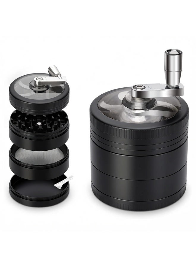 كسارة توابل مكونة من 4 طبقات مع غطاء مغناطيسي لمطحنة القهوة السوداء - Image 1